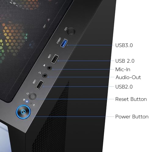 Gaming Desktop Computer, AMD R7 4700 LE,RTX 3050 6G,16GB DDR4,512GB M.2 SSD, BX3 550W 80PLUS Bronze PSU, RGB Fan x5, WiFi Ready & Windows 11 Home, Black - Image 3
