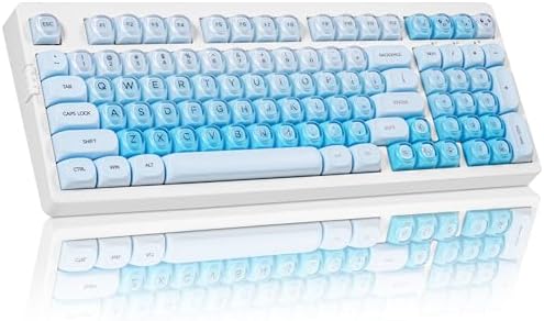 ZORNHER ZH980 Foundation Wireless Mechanical Keyboard,95% Blue Creamy Keyboard with Number Pad,Hot-Swappable Gaming Keyboard,Jelly Keycaps,Creamy Sounding Linear Switches,Hot-Swappable,Full Size by Zornher