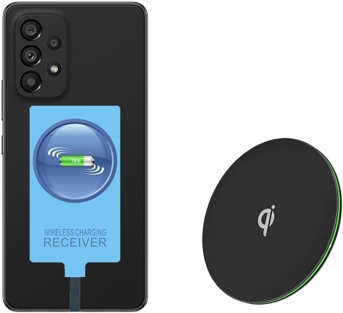 External Type-C Wireless Charging Receiver Compatible for Samsung Galaxy A13 A23 A33 A53 A73 5G with Charger PAD by Unknown