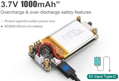 UPS HAT for Raspberry Pi Zero, Uninterruptible Power Supply Module, Plug-and-Play Ba-ttery Backup Board, Real-Time INA219 Ba-ttery Monitor, Supports 3.7 V Lithium Ba-ttery, Power Management Expansion - Image 2