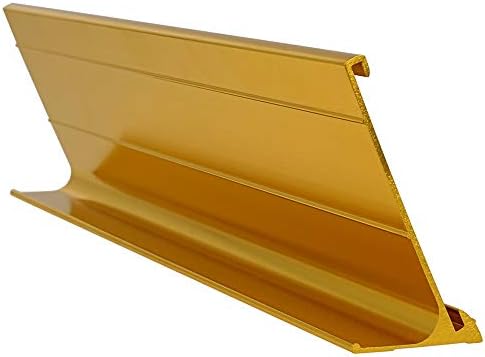 ExcelMark 2"x 8"Aluminum Name Plate Holder for Desk - Set of 5 - Office Business Door Sign Holder - Gold - Image 3