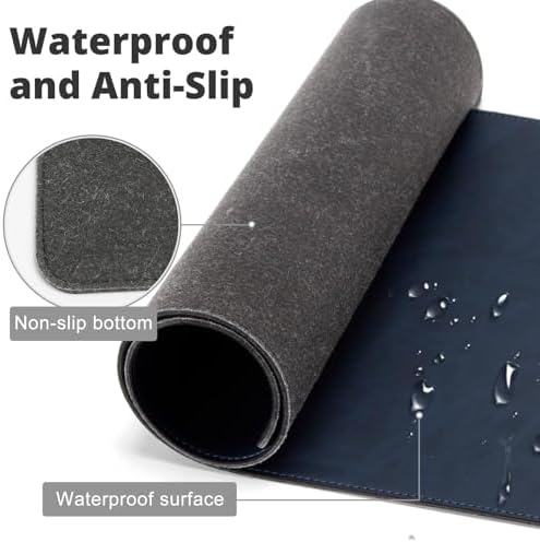 Magnetic Wireless Charging Desk Mat, 31"x11.7" Large Mouse Pad with Ultra-Smooth Surface, Microfiber Leather Office Mouse Mat, Waterproof Extended Computer Keyboard Desk Mat for Office & Home, Laptop - Image 6