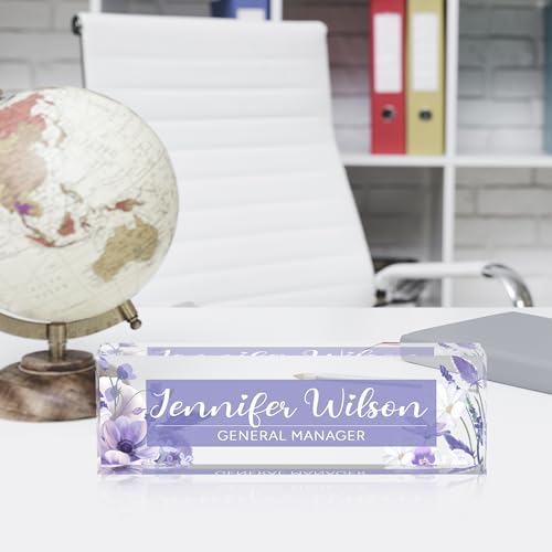 Name Plate for Desk, Personalized Office Decor for Women and Men, Acrylic Accessories, Employee Appreciation Gifts for Boss, Manager, Teacher, Nurse - Image 3