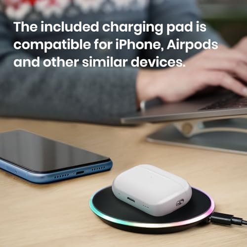 Perixx PERIMICE-713RX Wireless Rechargeable Vertical Mouse - Duo Wired and Wireless Charging Feature - Charging Pad Included - 6 Buttons Design - Black - Right-Handed Design - Image 4