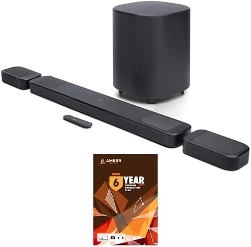 JBL BAR-1000-MK2 Surround Sound 4K Dolby Atmos and DTS Soundbar with 6 Year Amber Protection Plan (2025) by JBL