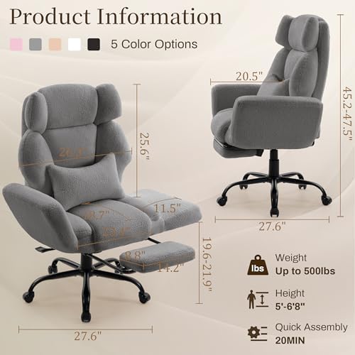 Big and Tall Office Chair with Flip Arms, Extra Wide Seat for Pets Sitting - Image 2