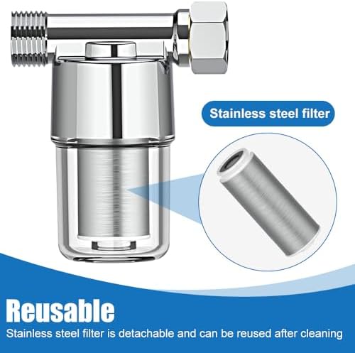 Brass Sediment Filter, Reusable Inline Mesh Strainer Visual Washer Water Filter System for Washing Machine Shower Garden Hose - Image 5