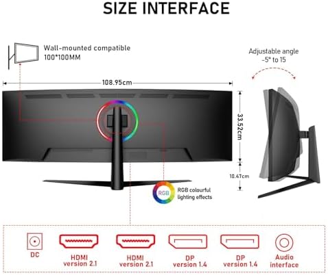Gawfolk 45 inch Ultra-Wide Curved Gaming 240Hz PC Monitor, DQHD Screen - Image 7