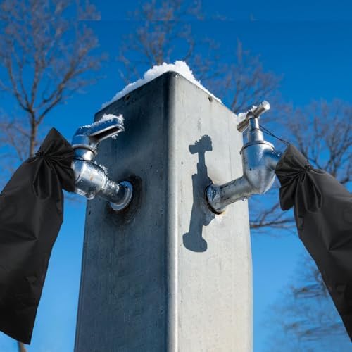 Zonon 6 Pcs Outdoor Faucet Cover Rv Park Water Hydrant Insulated Extended Hose Bib Insulated Sprinkler Freeze Protector Outdoor Winter Pipe Spigot Cover for Wall Taps(35" X 15") - Image 7