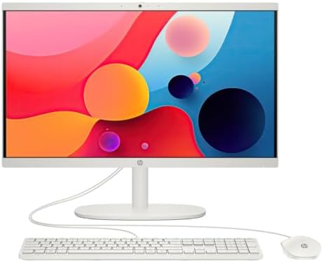 HP 22-dg0000 All-in-One Desktop, 4 Core Intel Pentium Silver J5040, Intel UHD Graphics 600, 8GB DDR4, 128GB M.2 SSD, 21.45" FHD IPS Display, Wi-Fi, RJ-45, HDMI, Windows 11 H, Cashmere White (Renewed) by Amazon+Renewed