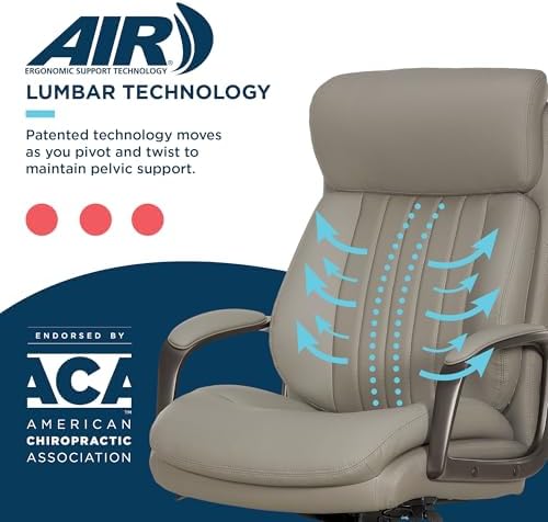 La-Z-Boy High-Back Ergonomic Office Chair, AIR Lumbar Support Leather Chair - Image 6