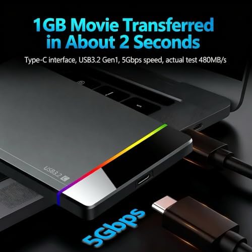 HWAYO 250GB 2.5'' Ultra Slim Portable External Hard Drive USB3.0 Type-C HDD - Image 4