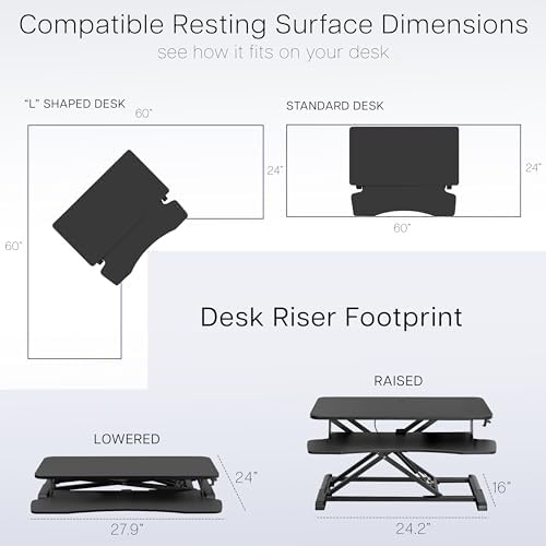 VIVO Dark Walnut 28 inch Standing Desk Converter, DESK-V028KA - Image 6