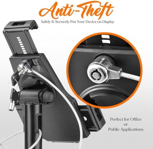 Pyle PSPADLK8 Anti-Theft Tablet Security Stand Kiosk - Table Mount Desktop Tablet Case Holder with Lock, Adjustable Clamp Arm, Internal Cable Routing, for iPad, Kindle, Samsung, Android Tablets - Image 4