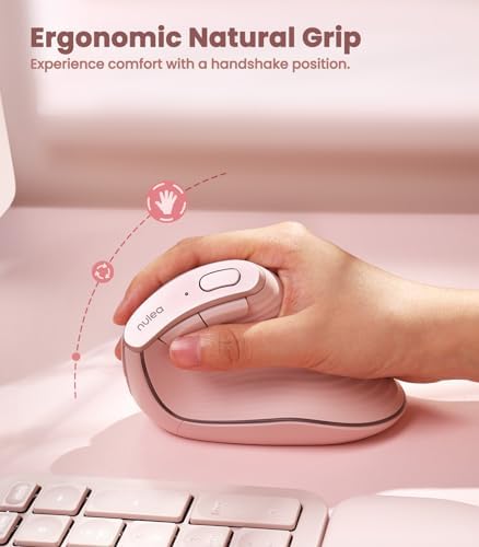 Nulea Ergonomic Vertical Wireless Mouse with 6 Buttons and 3 Adjustable DPI - Image 2