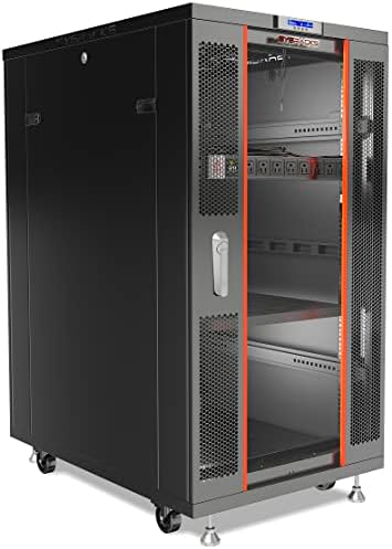 Sysracks 27U Floor Standing Rack Mount Server 39" Depth Deep Network Cabinet, Server Rack with Fan, Removable Side Panels, Locking Glass Door Computer Cabinet Enclosure Network Rack Case SRF 27.6.10 by SYSRACKS