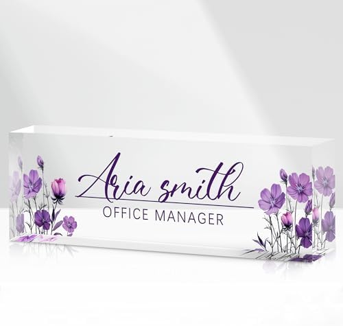 Custom Name Plate for Desk, Acrylic Desk Name Plate Personalized, Employee Appreciation Gifts, Office Desk Accessories for Woman Teacher Nurse, Coworker Gifts for Manager Assistant by DOCRAGI