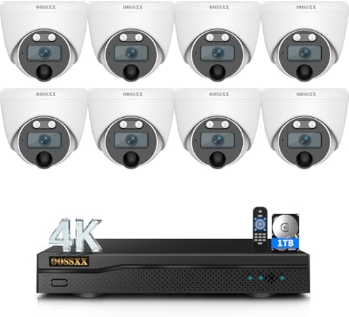 4K HD-Analog Wired Security Camera System 8 Dome CCTV Cameras 1TB HDD by OOSSXX