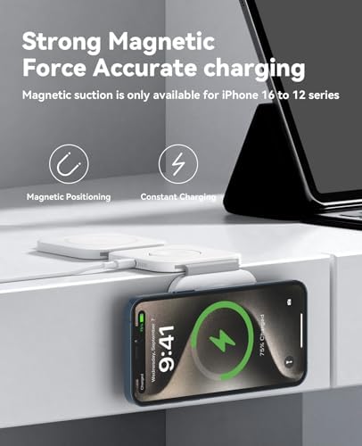 2 Pack 3 in 1 Charging Station for Apple,Foldable Magnetic Wireless Charger - Image 4