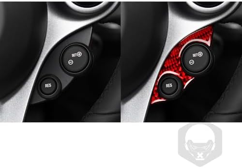 Real Soft Red Carbon Fiber Car Dashboard Control Panel Side Button Frame Trim Sticker Auto Interior Decoration Accessories Compatible with Benz Smart 2016 2017 2018 2019 2020 2021 - Image 4