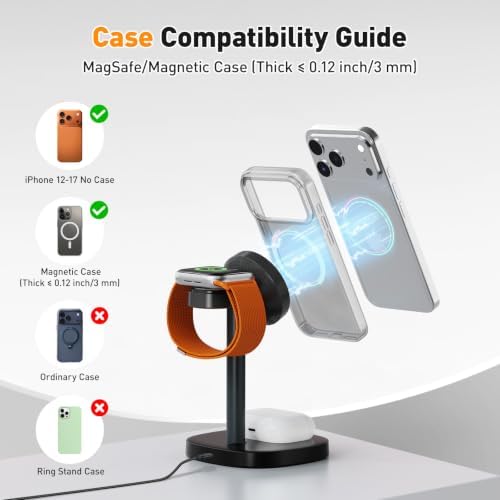 3 in 1 Fast Charging Station, 15W Magnetic Wireless Charger Stand - Image 4
