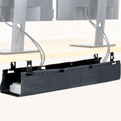 VIVO Black Screw-on 31 in Fabric Cable Management Tray, DESK-AC31F-S by VIVO