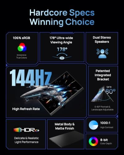 ARZOPA 16.1'' 144Hz Portable Gaming Monitor 106% sRGB - Z1FC - Image 2