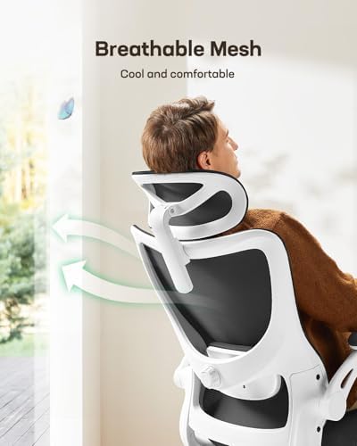 Marsail Ergonomic Office Chair: Office Desk Chair with High Back Mesh and Adjustable Lumbar Support Rolling Work Swivel Task Chairs with Wheel 3D Armrests and Headrest - Image 5