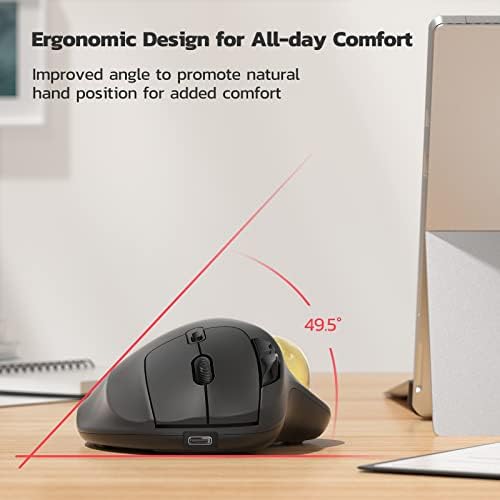 Nulea M501 Wireless Trackball Mouse Ergonomic Thumb Control, 4 DPI Levels - Image 3