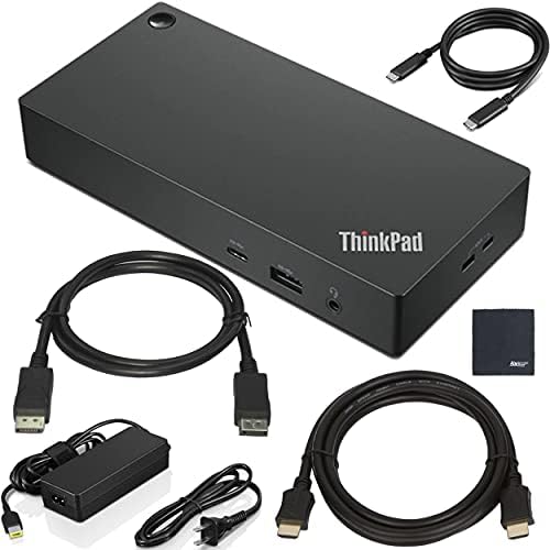 Lenovo ThinkPad USB Type-C Dock Gen 2 with 4K (40AY0090US) + ZoomSpeed HDMI Cable (with Ethernet) + ZoomSpeed DisplayPort Cable + Starter Bundle by AOM