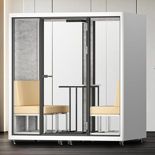 Outdoor Office Pod Booth with Audio Privacy - Smart Sound Booth with White Modern Style,Soundproof Room with Light,Ventilation,Socket for Small Studio,Live Streaming Room(82.67IN) by X-Comfot