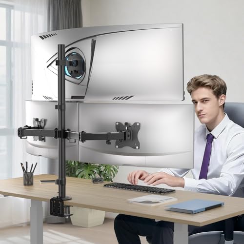 WALI Stacked Triple Monitor Mount for 49" Ultrawides and Dual 32" Monitors - Image 6