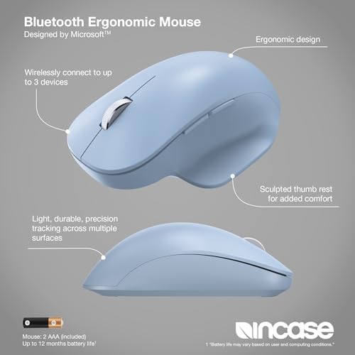 Incase Bluetooth Ergonomic Mouse Designed by Microsoft, Pastel Blue - Image 2