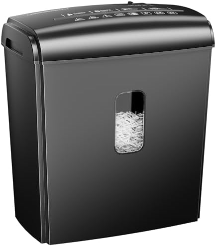 Locksworth 8-Sheet Micro Cut Paper Shredder P-4 High Security for Home Office Use with Handle, Shreds Credit Card/Staple 4 Gallons(Black) Visual Window Wastebasket by LockworthdedicatedtoSafe