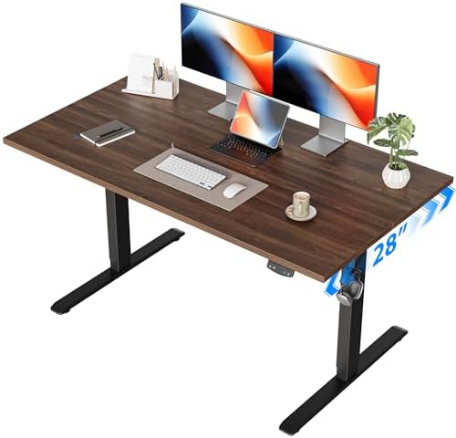 Agilestic 48*28 Inch Height Adjustable Electric Standing Desk, Dark Walnut by Agilestic
