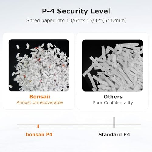 Bonsaii 12-Sheet Micro Cut Shredder, P-4 Security Level, Shreds Paper, CD, Credit Card, Mail, Staple & Clip - 60 Min Continuous Use, Jam-Proof System, 4.2 Gal Pullout Bin - Image 4