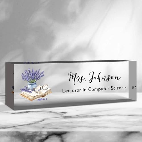 Teacher Desk Name Plate Personalized, Custom Name Plate for Desk, Acrylic Desktop Accessories, Office Gift & Decor for Women Men, Teacher Nurse Boss Employee Appreciation Gifts by PersonalizedGifts