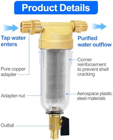 Spin Down Sediment Water Filters, 1/2 Inch, 40 Micron Mesh Screen - Image 5