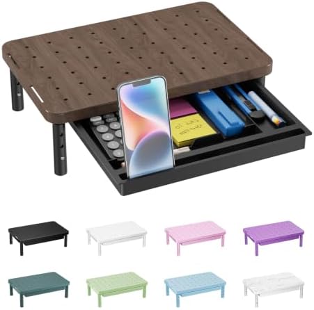 WALI Computer Monitor Stand with Storage, Monitor Riser 3 Height Adjustable by WALI