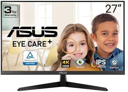 ASUS VY27UQ 27 Inch 4K UHD IPS Computer Monitor, HDMI, DisplayPort, Speaker by Unknown