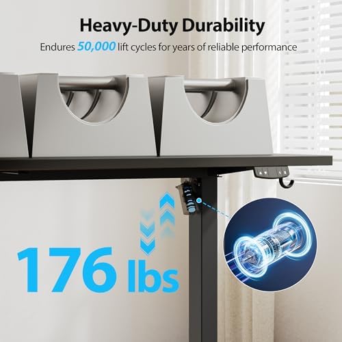 Agilestic 63 * 28 Inch Height Adjustable Electric Standing Desk, Black - Image 6