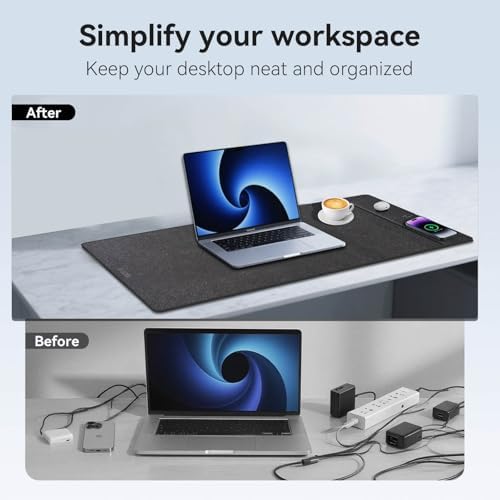 Dual Wireless Charging Mouse Pad, Magnetic 15W, Black - Image 4