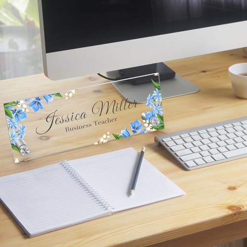 Personalized Acrylic Office Desk Name Plate with Standoff Barrels - Image 2