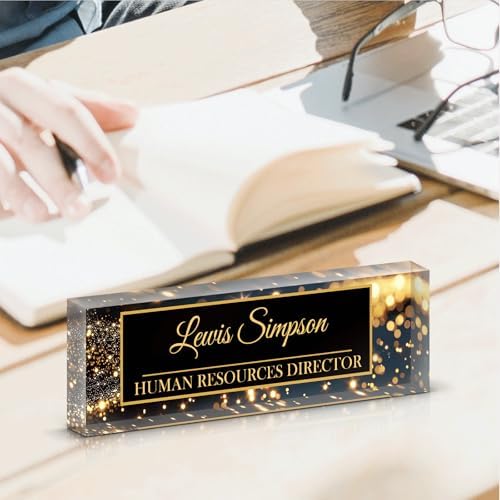 Desk Name Plate Personalized, Desk Double sided pattern Name Plate Personalized Office Desk Decor for Women and Men, Teacher Nurse Boss Employee Appreciation Gifts (starry sky, Customized) - Image 3