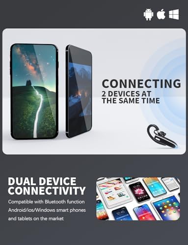 Bluetooth Headset V6.1, Wireless Bluetooth Earpiece with Mic - Image 5