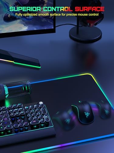 5-in-1 RGB Gaming Mouse Pad with Wireless Charging, Large Desk Mat, Black - Image 5