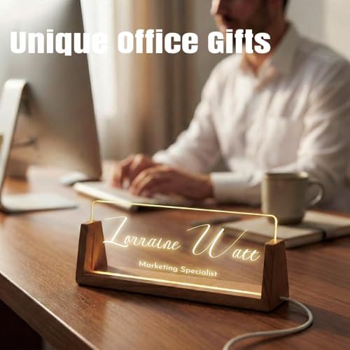Desk Name Plate Personalized with LED Light - Custom Name Plate for Office Decor, Professional Appreciation Gifts for Bosses, Coworkers, Teachers, Men & Women - Image 5