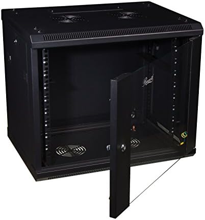 Rosewill Professional 9U Wall mount Cabinet Enclosure 19-Inch Server Network Rack With Locking Glass Door 16-Inches Deep Black (RSWM-9U001) - Image 2