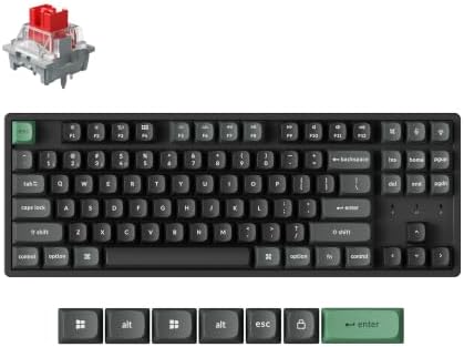 Keychron K8 Ultra 8K Wireless Mechanical Keyboard, TKL Hot-Swappable RGB Keyboard, 8000Hz Polling Rate, Aluminum Frame, 2.4GHz/Bluetooth/Wired, Red Switch, Black by Keychron