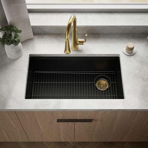KOHLER Billings™ 32-1/2" Undermount Kitchen Sink, Single-Bowl Sink, Neoroc, K-33710-CM6, Matte White - Image 2